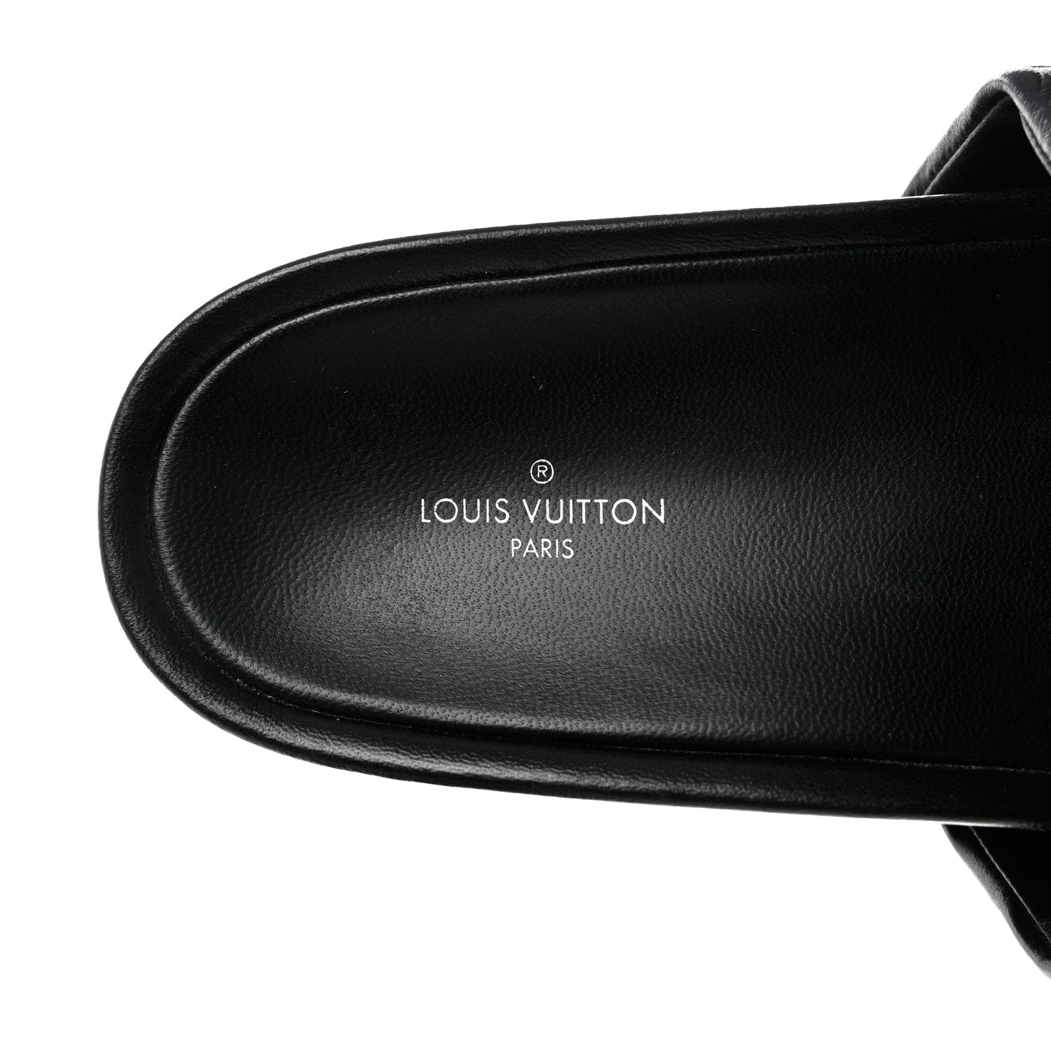 Louis Vuitton Lambskin Embossed Monogram Jumbo Flatform Mule Sandals 37.5 Black 6 of 9