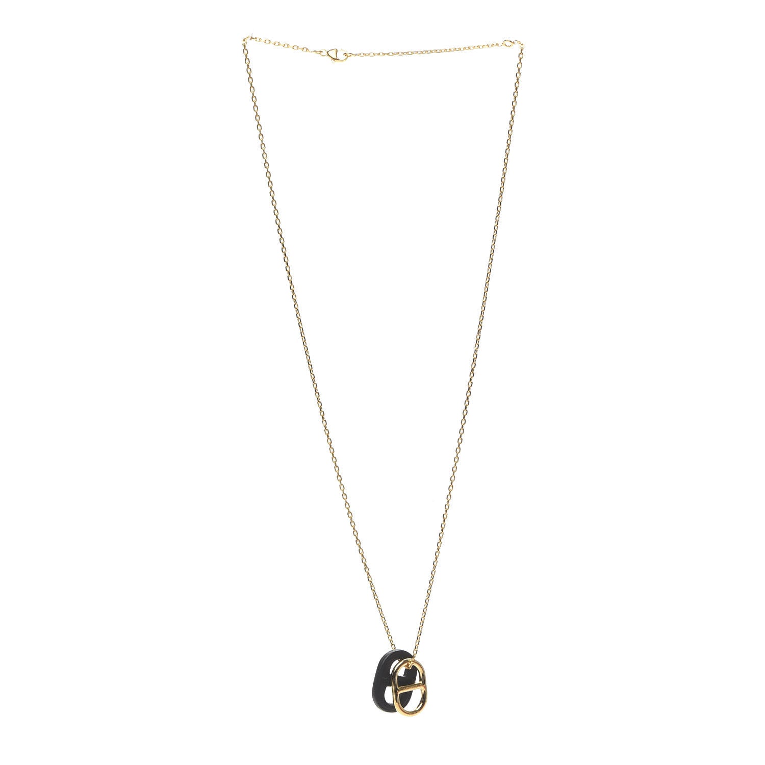 Hermes Swift O'Maillon Pendant Necklace Black 3 of 5