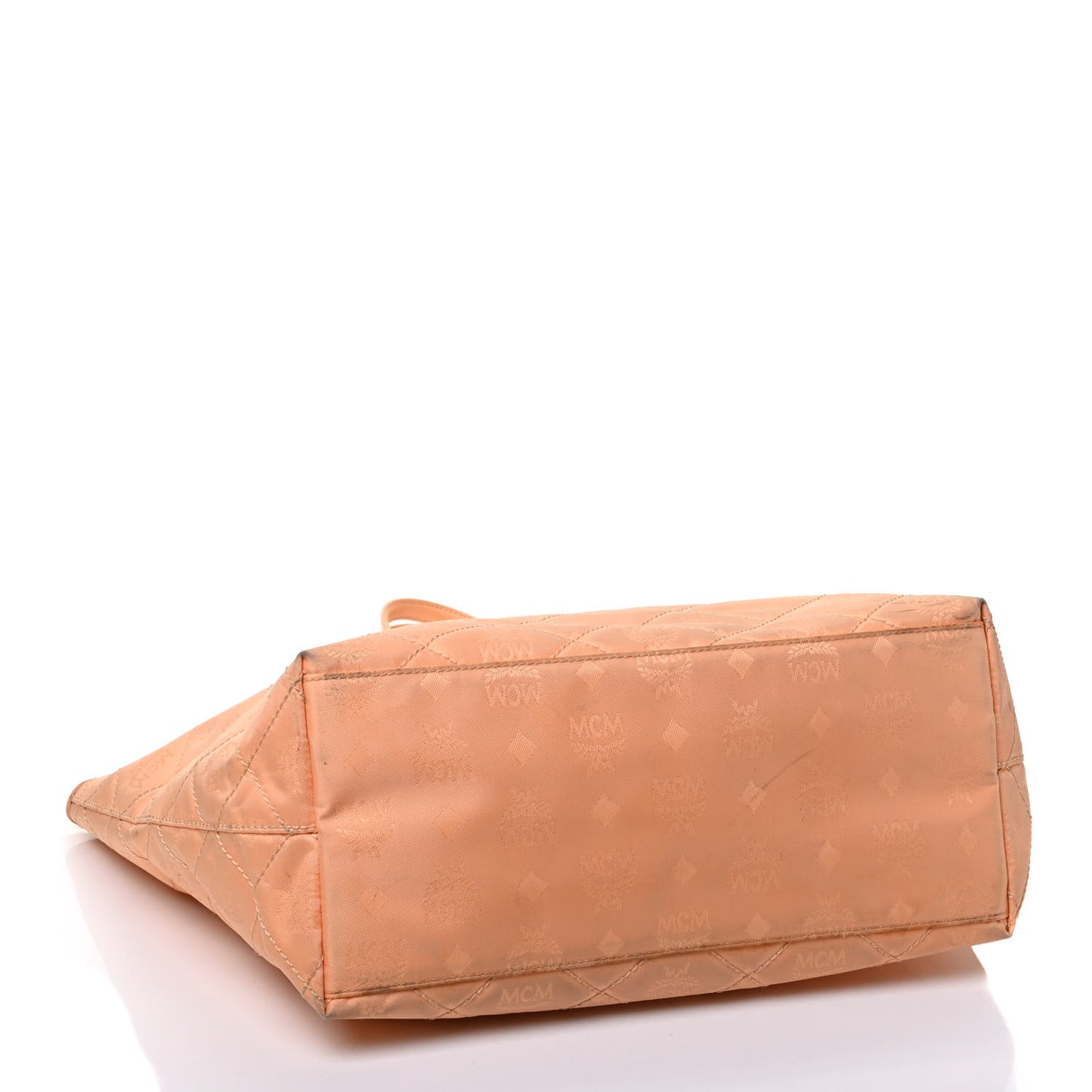 Nylon Monogram Quilted Shopper Tote Peach