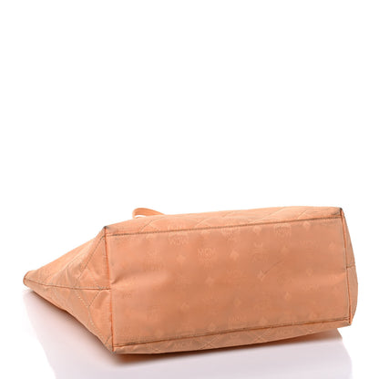 MCM Nylon Monogram Quilted Shopper Tote Peach 3 of 8