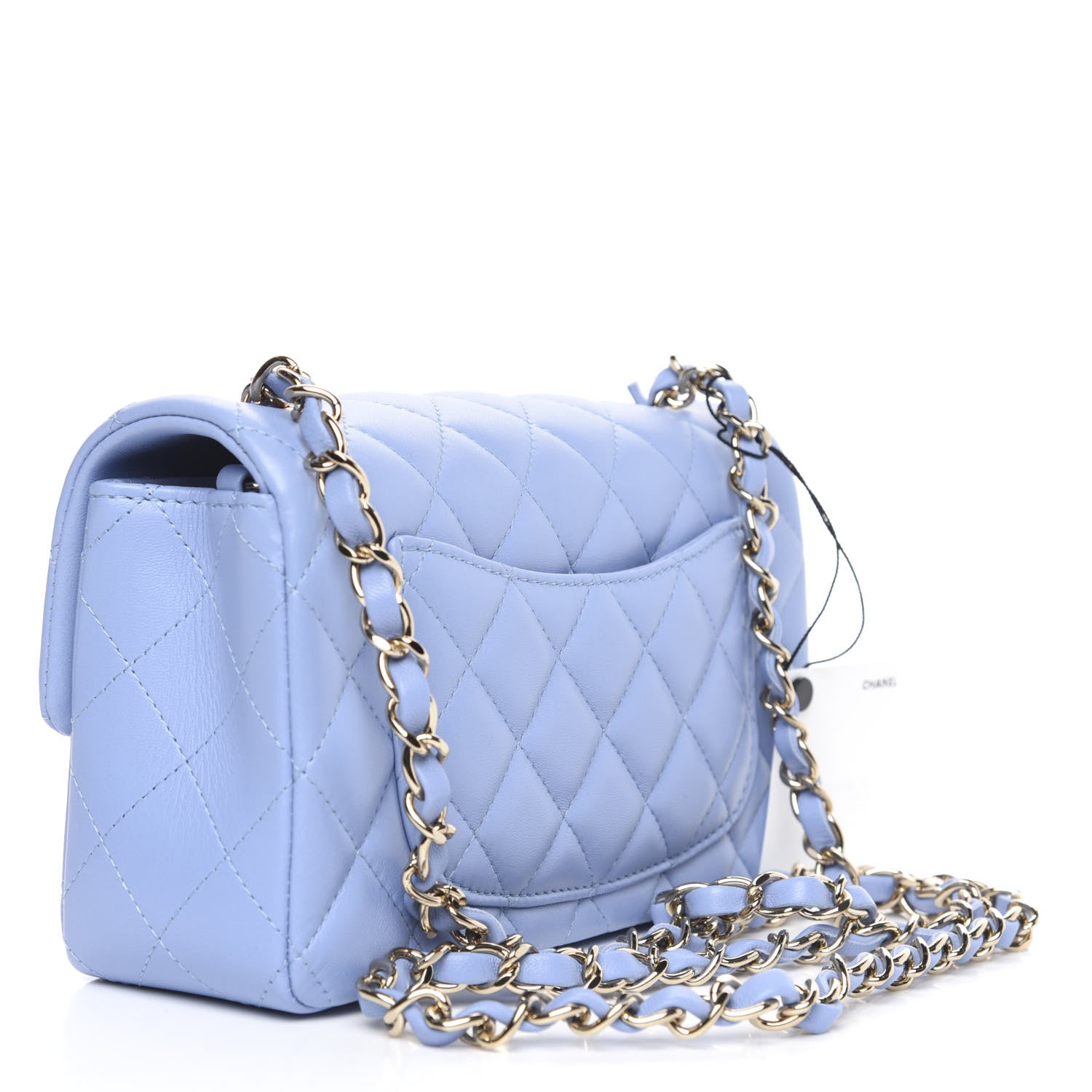 Chanel Lambskin Quilted Mini Rectangular Flap Light Blue 3 of 10