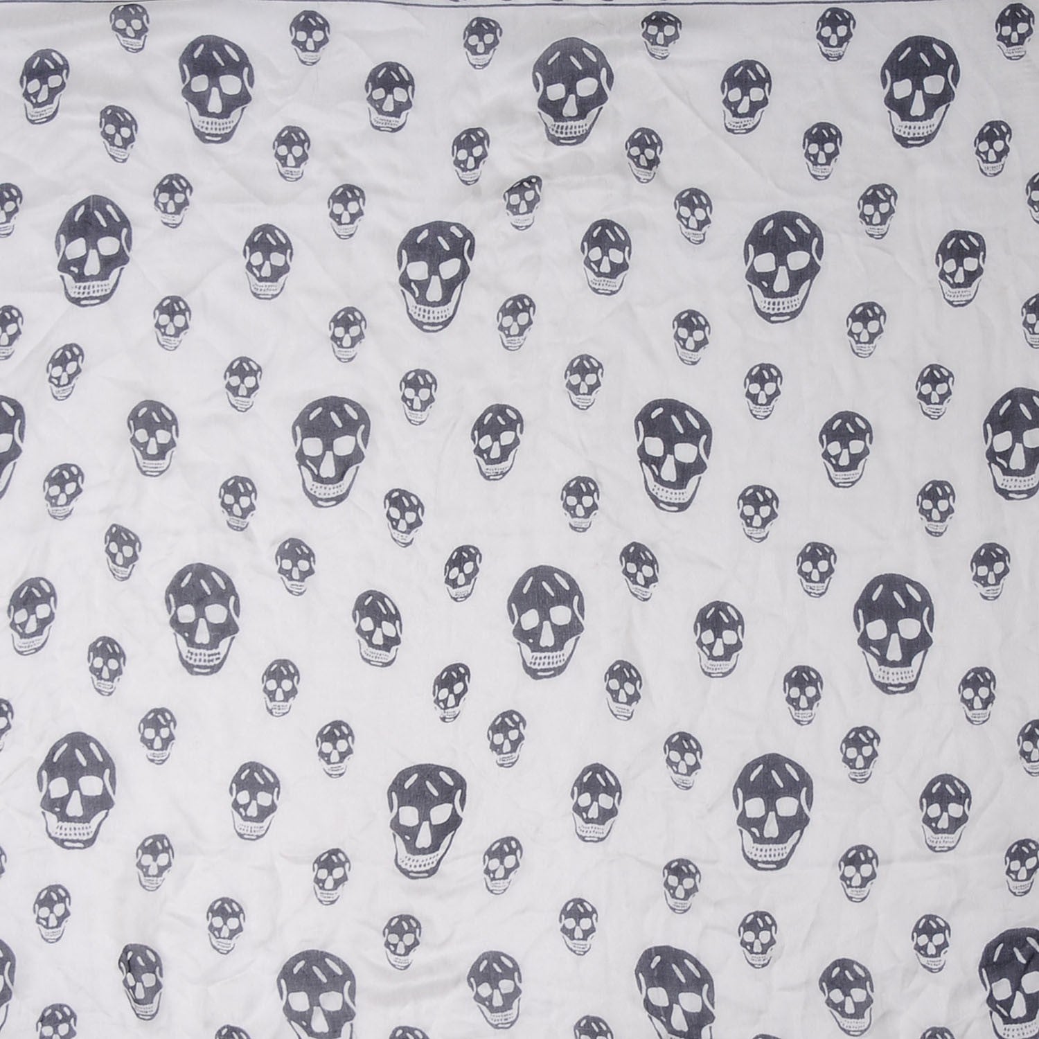 Alexander McQueen Silk Chiffon Skull Scarf Ivory Black 1 of 6