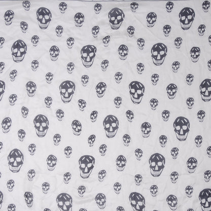 Alexander McQueen Silk Chiffon Skull Scarf Ivory Black 1 of 6