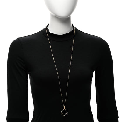 Van Cleef & Arpels 18K Yellow Gold Black Onyx Magic Alhambra Pendant Necklace 2 of 6
