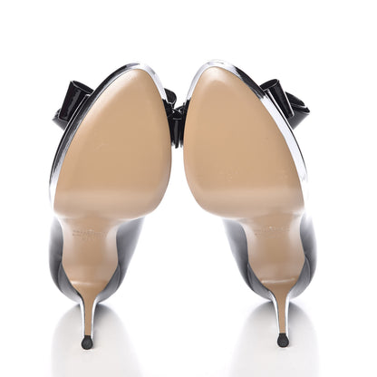 Valentino Garavani Patent Couture Bow Peep Toe 30/125mm Platform Pumps 38.5 Black 5 of 9