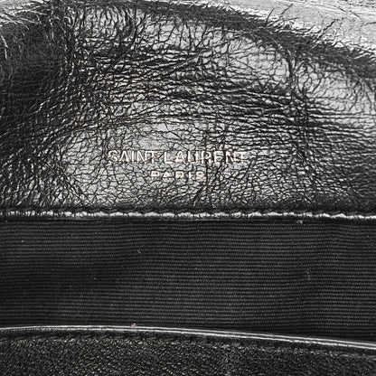 Saint Laurent Crinkled Calfskin Matelasse Monogram Baby Niki Chain Satchel Black 7 of 10