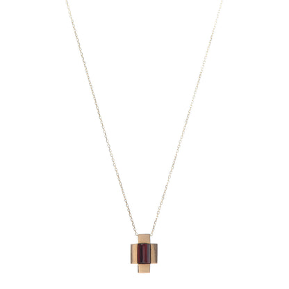 Gucci 18K Yellow Gold Garnet Crucifix Pendant Necklace 1 of 7