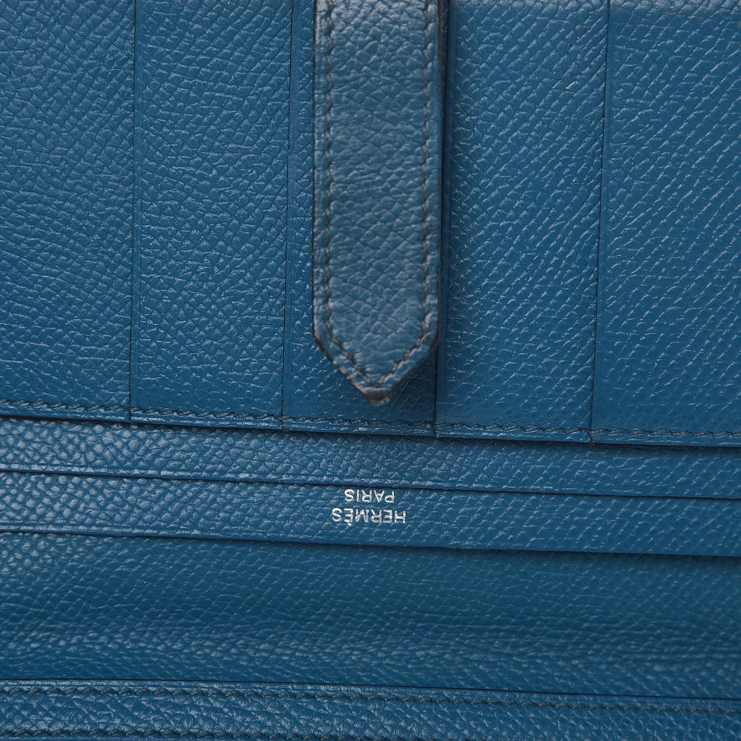 Hermes Epsom Bearn Gusset Wallet Bleu Izmir 10 of 12