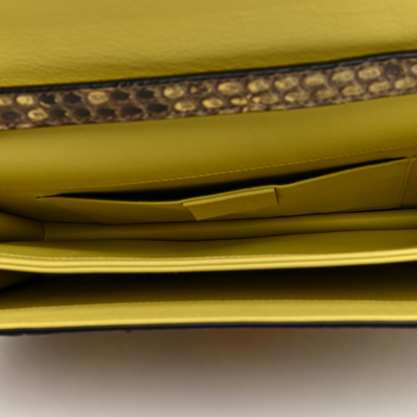 Snakeskin Crystal GG Broadway Shoulder Bag Yellow