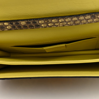 Gucci Snakeskin Crystal GG Broadway Shoulder Bag Yellow 5 of 10