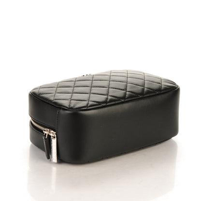 Chanel Lambskin Quilted Curvy Pouch Cosmetic Case Black 4 of 7
