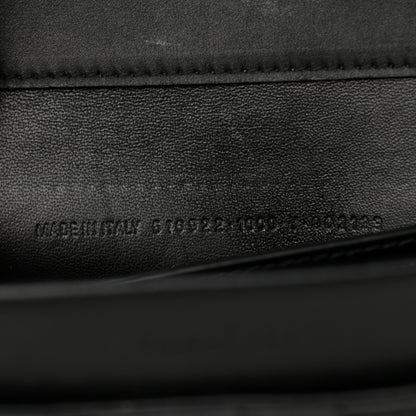 Balenciaga Calfskin Logo Matelasse Large Round Shoulder Bag Black 6 of 11