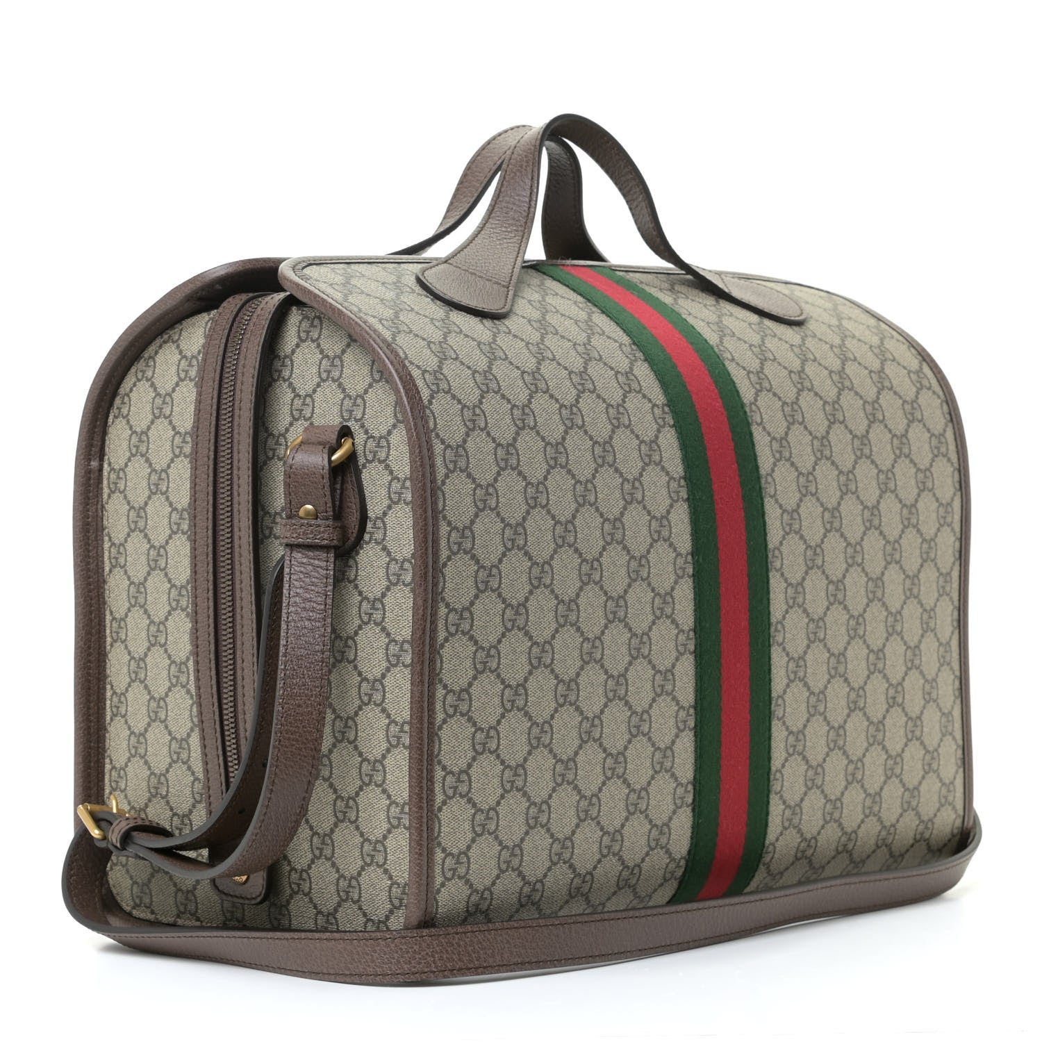Gucci GG Supreme Monogram Web Ophidia Duffle Bag Beige New Acero 2 of 12