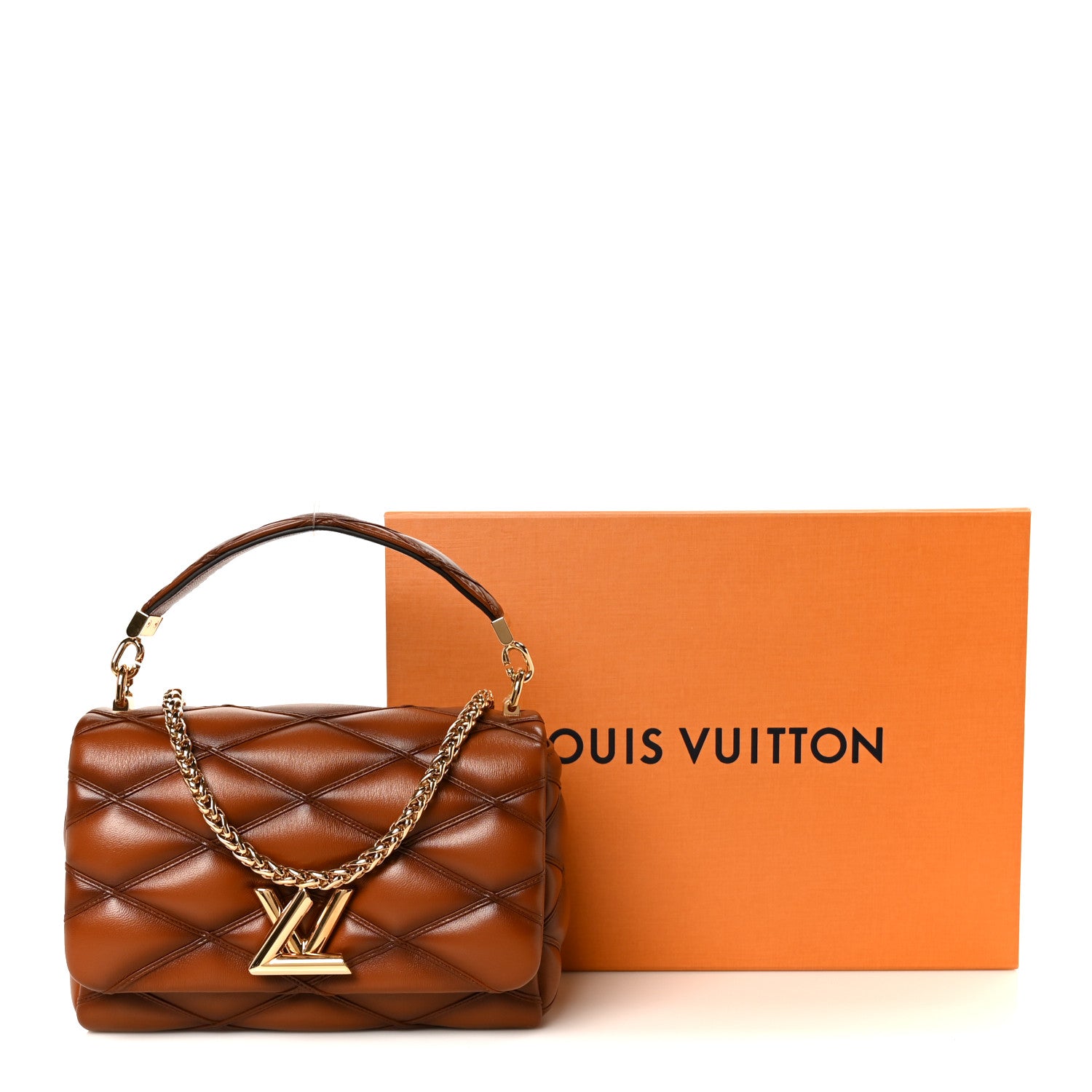 Louis Vuitton Lambskin Malletage Top Handle GO-14 MM Toast Tan 12 of 12