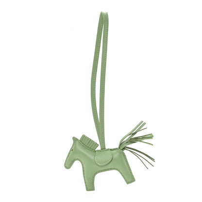 Hermes Milo Lambskin Grigri Rodeo Horse Bag Charm PM Vert Criquet 1 of 4