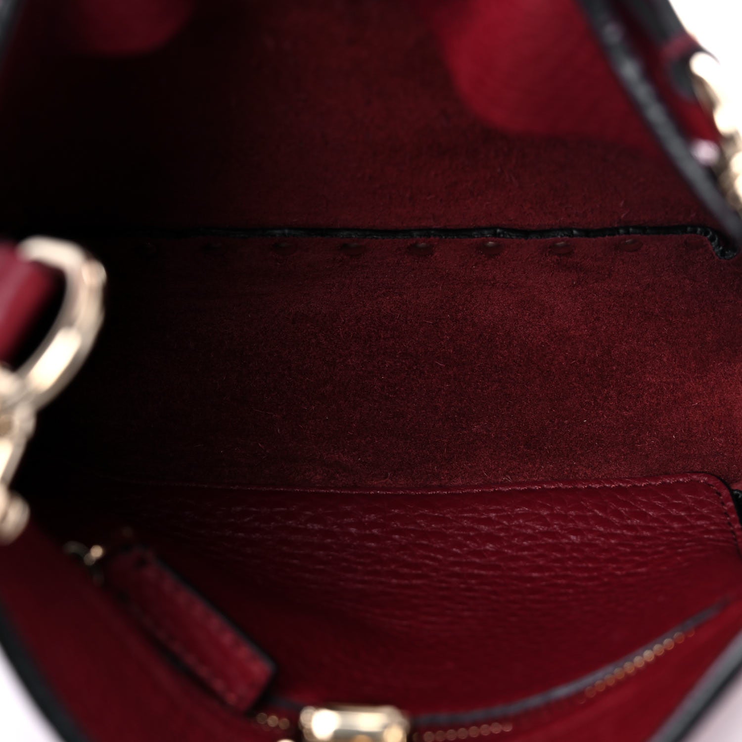 Valentino Garavani Pebbled Calfskin Mini Rockstud Flip-Lock Messenger Bag Rubino 5 of 13