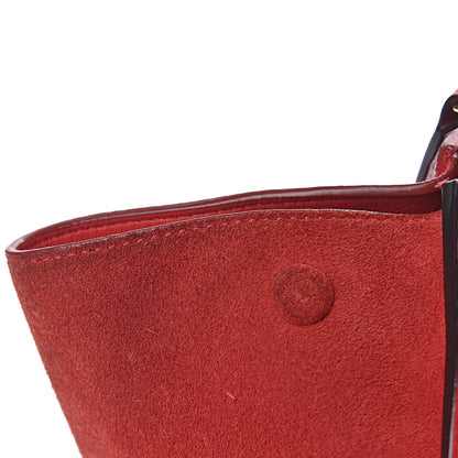Celine Drummed Calfskin Suede Medium Trapeze Coquelicot 15 of 26
