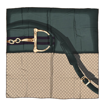 Gucci Silk Monogram Horsebit Square Scarf 1 of 5