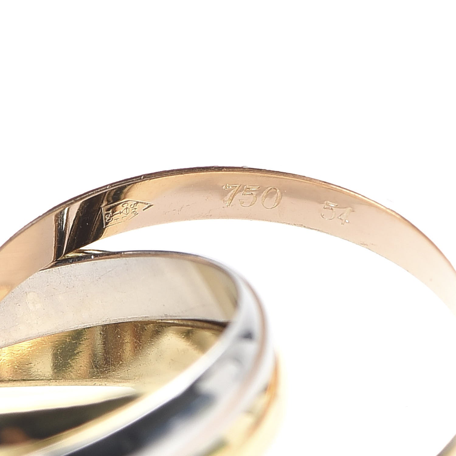 Cartier 18K Pink Yellow White Gold Five Band Les Must De Trinity Ring 54 6.75 4 of 5