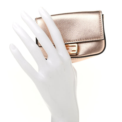 Fendi Vitello Laminato Nano Baguette Charm Rame 2 of 6