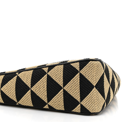 Prada Jacquard Triangolo Symbole Embroidered Mini Triangle Bag Black Corda 9 of 10
