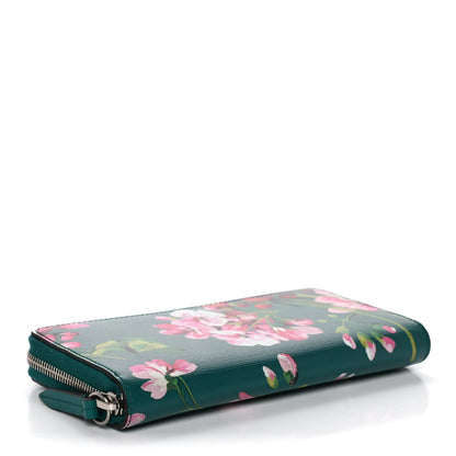 Gucci Calfskin Blooms Print Zip Around Wallet Bright Emerald Multicolor 4 of 11