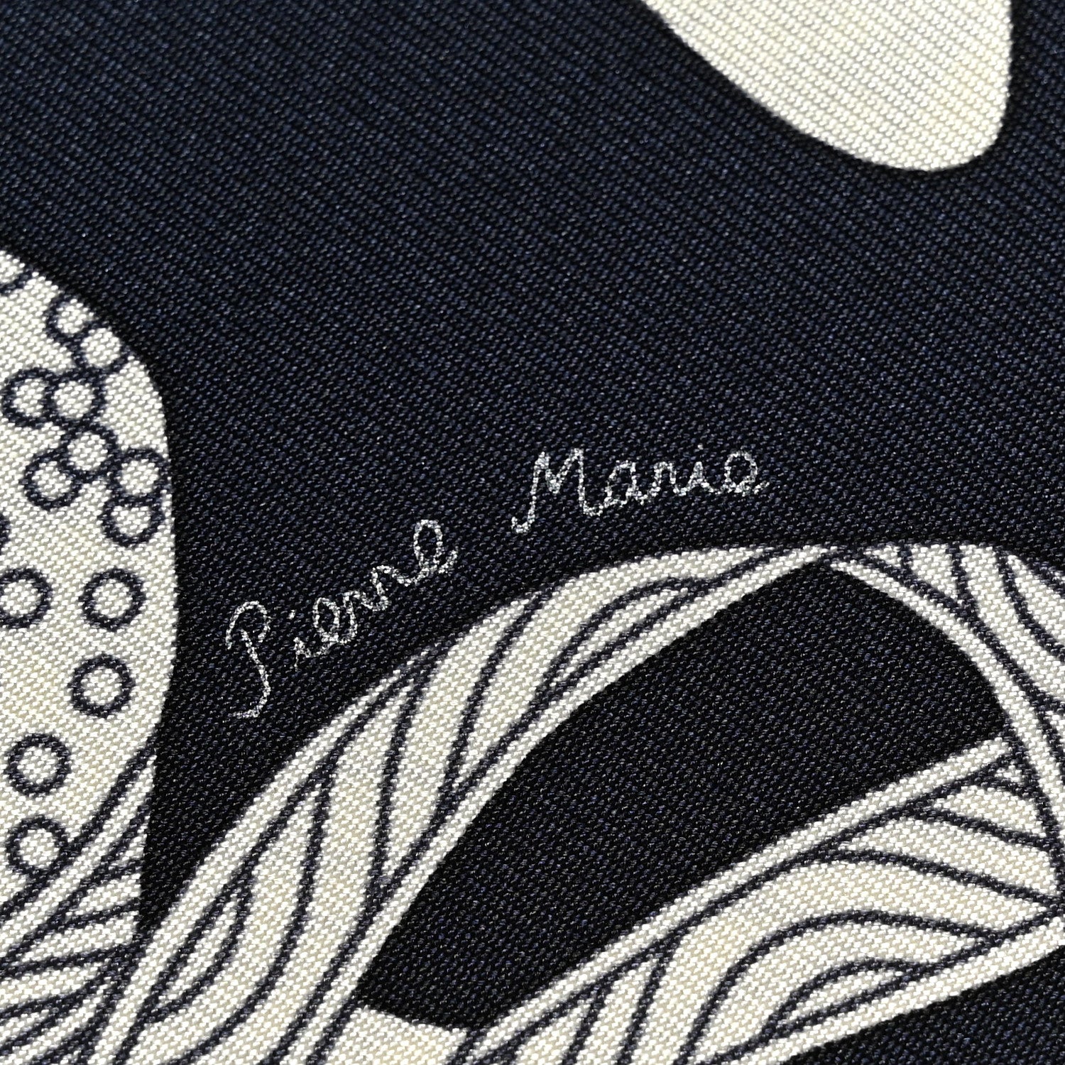 Hermes Silk Le Sacre Des Saisons Scarf 90 Bleu Black Creme 3 of 4
