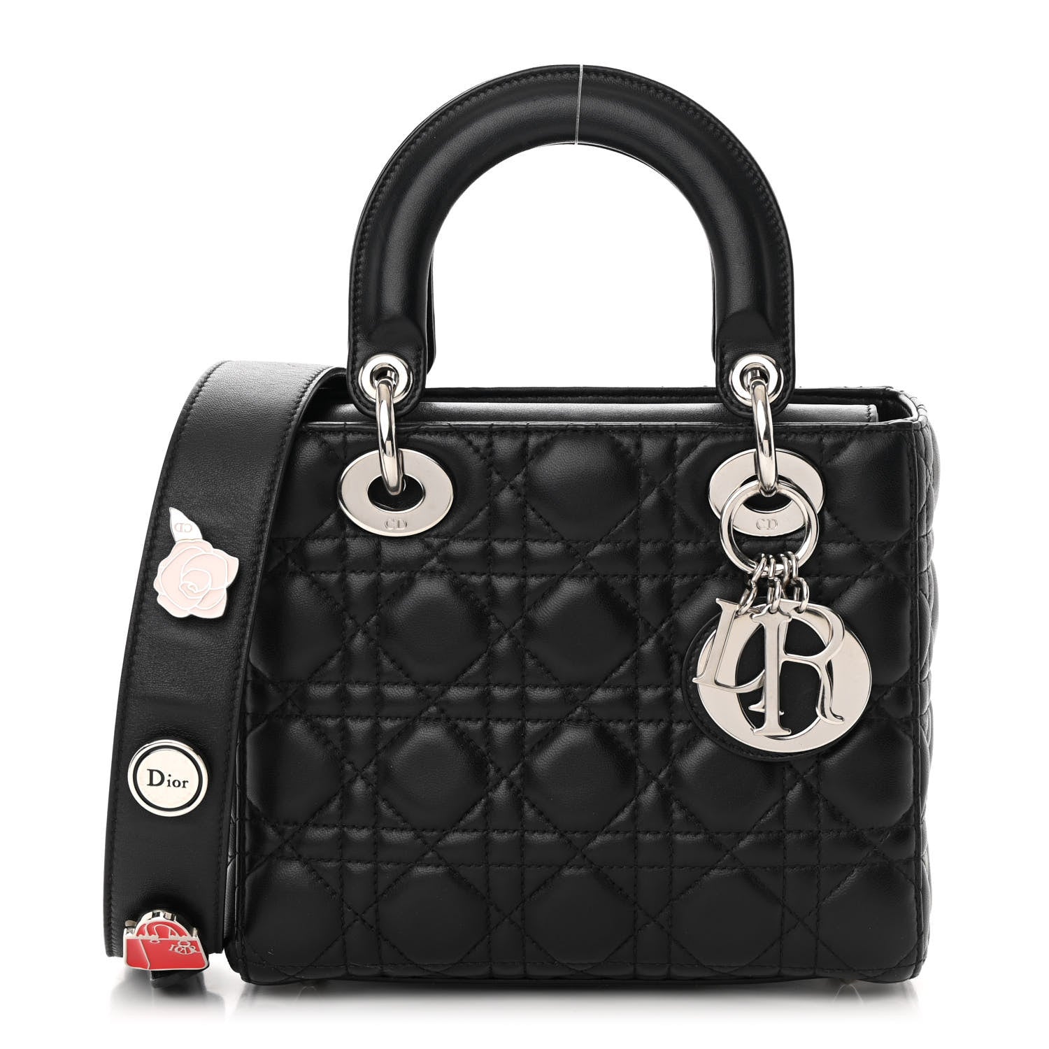 Christian Dior Lambskin Cannage Small Lucky Badges My Lady Dior Black 1 of 17