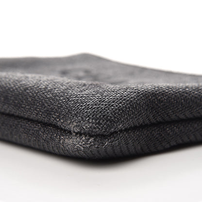 Chanel Woven Straw Raffia Small Deauville Pouch Dark Grey 10 of 12