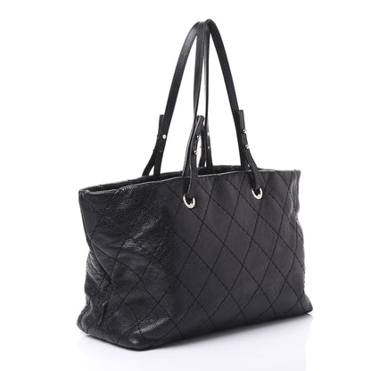 Chanel Glazed Calfskin Large On The Road Tote Black 2 of 11