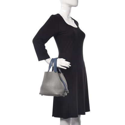 Hermes Taurillon Clemence Picotin Lock 18 PM Gris Mouette Bleu Agate 2 of 9
