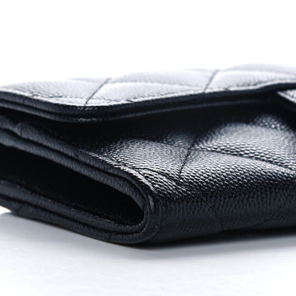 Chanel Caviar Quilted Medium Gusset Flap Wallet Black 9 of 11