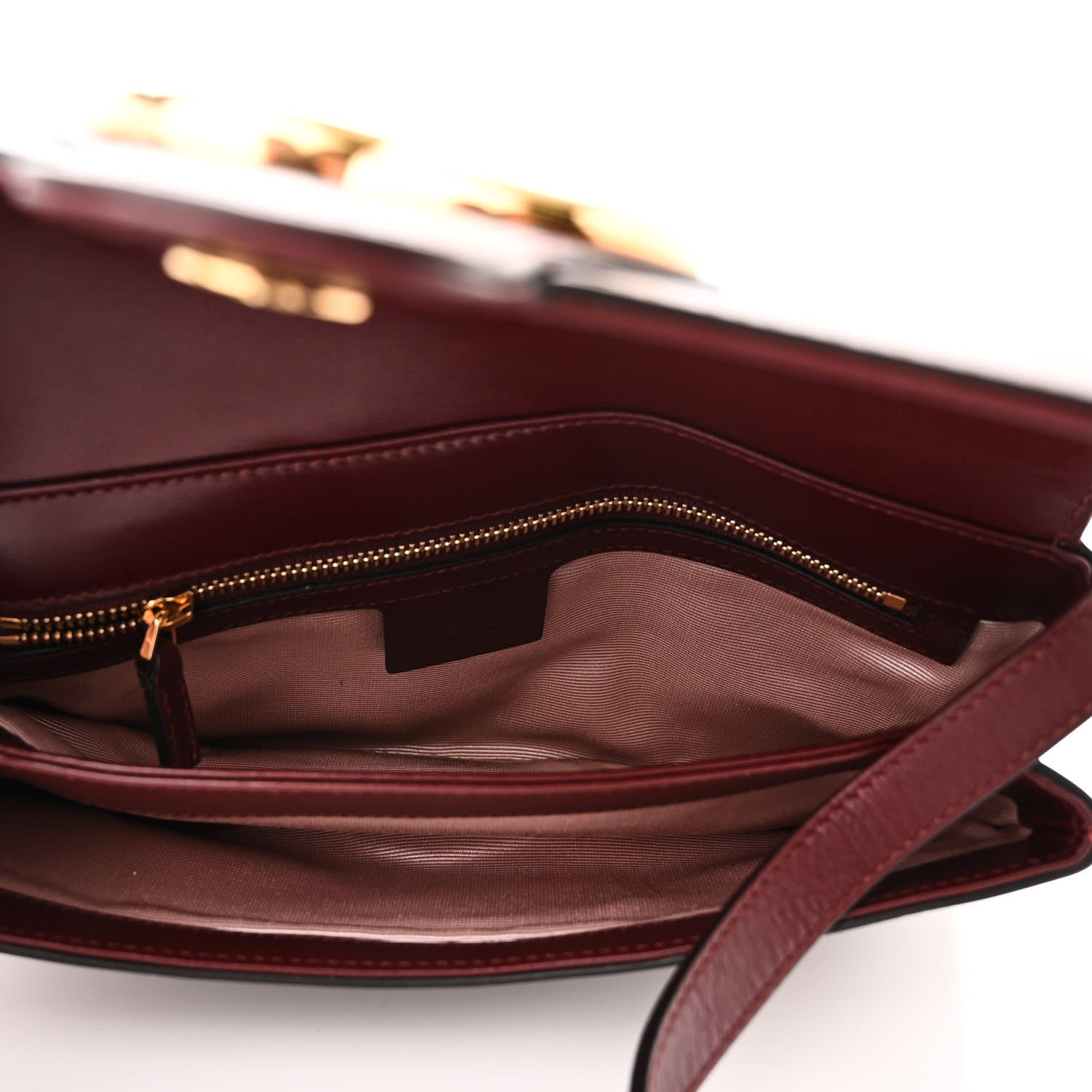 Gucci Vitello Palmellato Lux Small Arli Flap Shoulder Bag Vintage Bordeaux 5 of 10