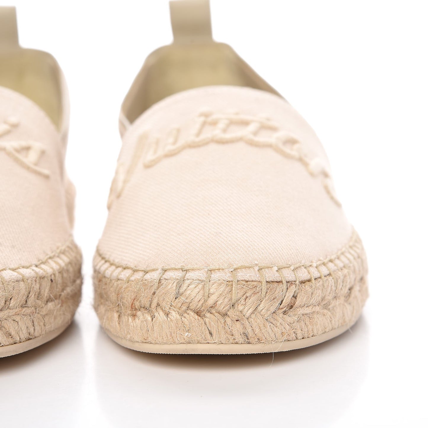 Canvas Waterfall Espadrille Flats 39.5 Ecru