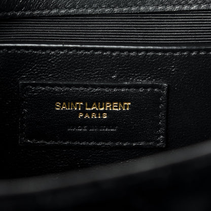 Saint Laurent Velvet Tri-Quilt Monogram Medium College Bag Black 6 of 9