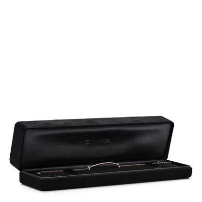 Tiffany 18K Rose Gold Diamond T Smile Bracelet 5 of 5