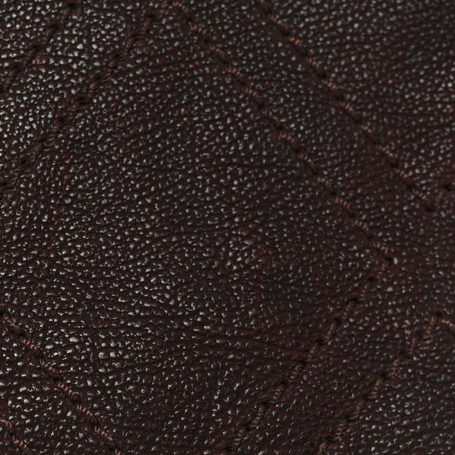 Calfskin Diamond Stitch Accordion Flap Brown
