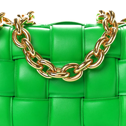 Bottega Veneta Lambskin Maxi Intreccio Padded Chain Cassette Crossbody Bag Parakeet 7 of 9