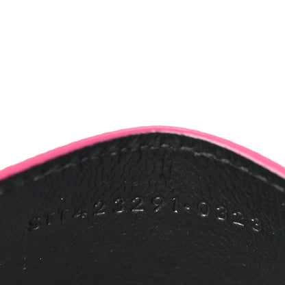 Saint Laurent Grain De Poudre Matelasse Chevron Monogram Credit Card Case Fresh Fuxia 7 of 9