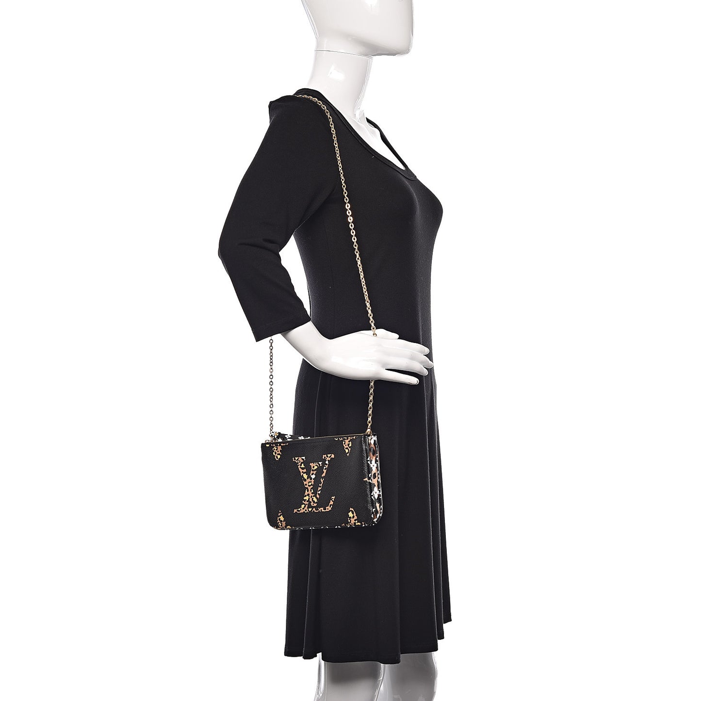 Monogram Giant Jungle Pochette Double Zip Black