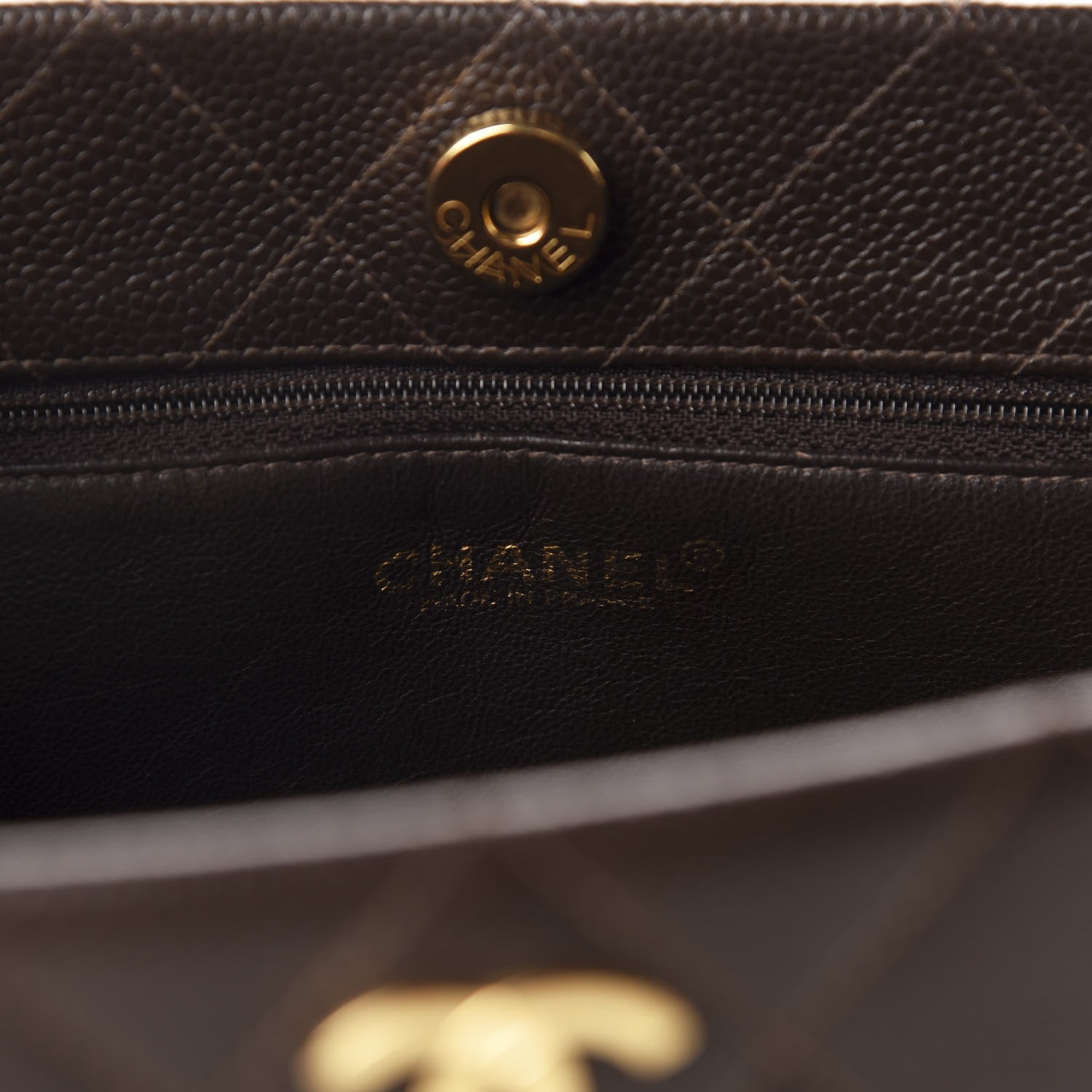 Chanel Caviar Quilted Shopper Tote Dark Brown 8 of 10
