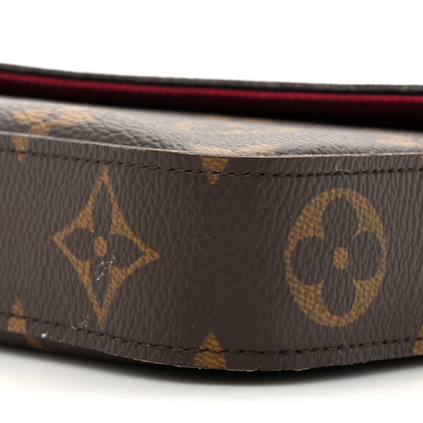 Monogram Pochette Felicie Chain Wallet Fuchsia