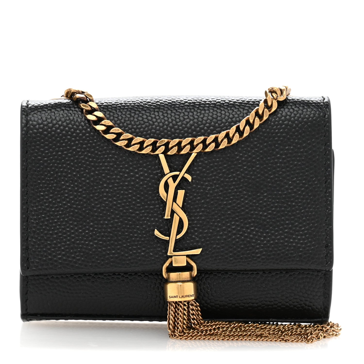 Saint Laurent Grain De Poudre Micro Classic Monogram Kate Tassel Airpods Bag Black 1 of 10