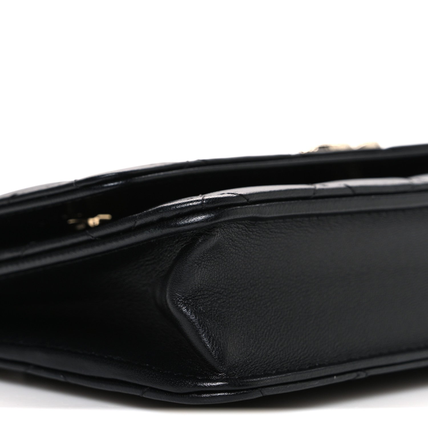 Chanel Lambskin Pearl Strass Quilted CC Wallet on Chain WOC Black 10 of 11