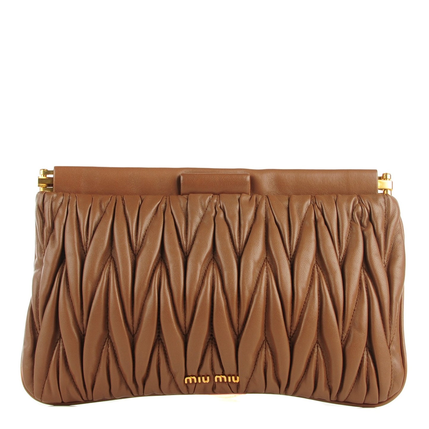Nappa Matelasse Clutch Palissandro
