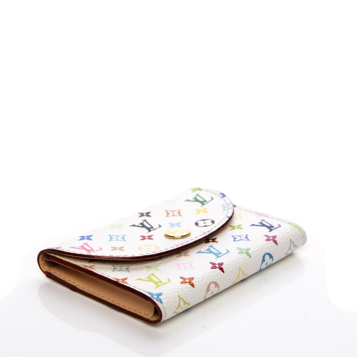 Monogram Multicolor Business Card Holder White
