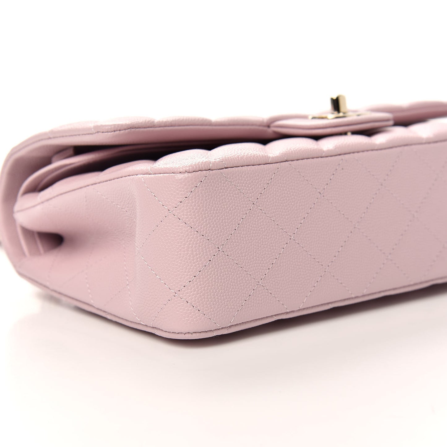 Caviar Quilted Medium Double Flap Light Pink