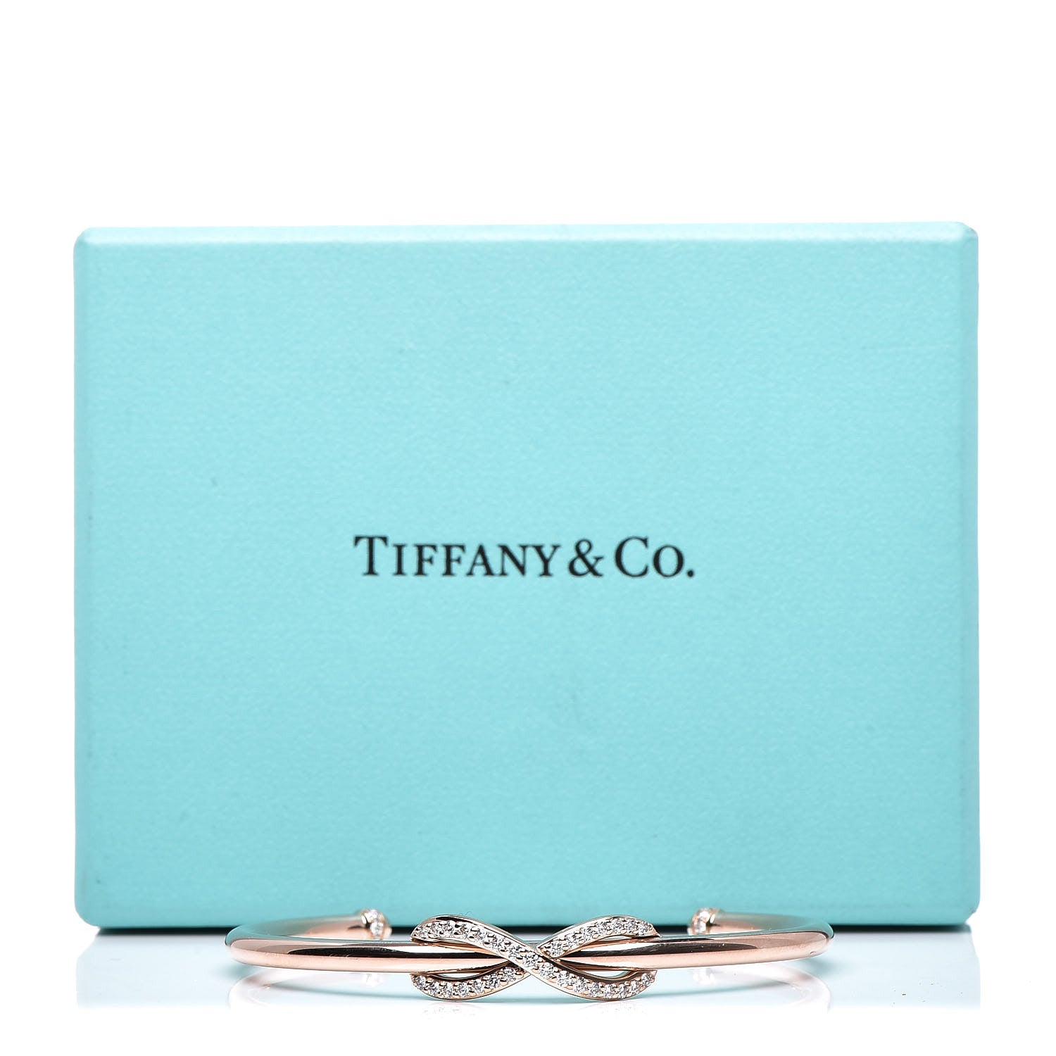 Tiffany 18K Rose Gold Diamond Infinity Cuff Bracelet 6 of 6