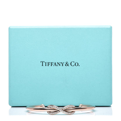 Tiffany 18K Rose Gold Diamond Infinity Cuff Bracelet 6 of 6