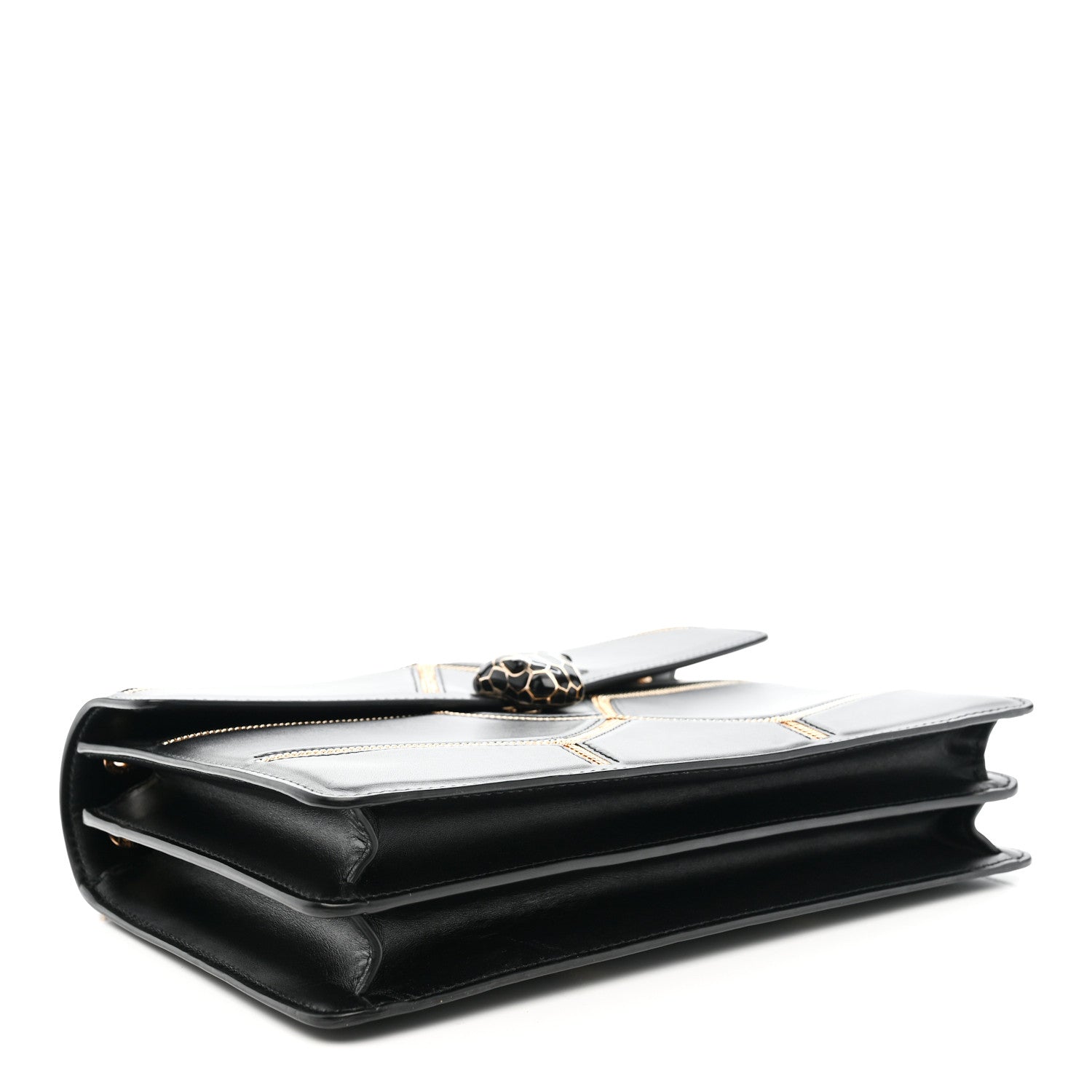Bulgari Calfskin Glam Rebel Serpenti Forever Shoulder Bag Black 5 of 12